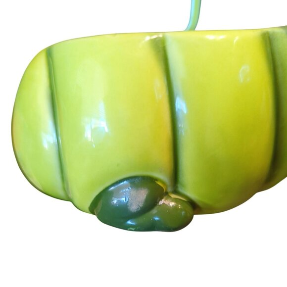 Vintage Relpo Green Caterpillar Ceramic Planter Kitsch Cute Garden Decor Japan - Picture 9 of 9